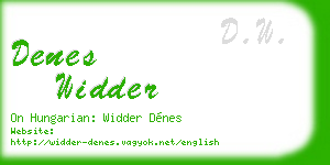 denes widder business card